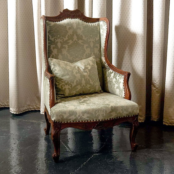 Image 1 of Wing Chair New Upholstered With Cushion