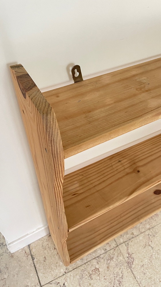 Image 1 of Scaffale vintage in legno grezzo a 3 ripiani