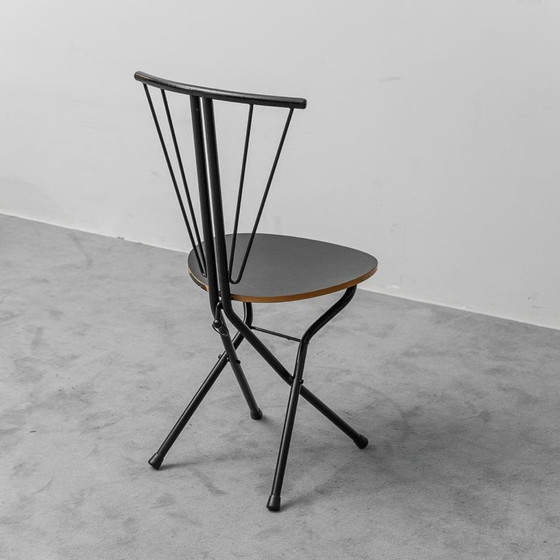 Image 1 of SET DI 4 SEDIE PIEGHEVOLI VINTAGE IN METALLO E LEGNO ANNI '70