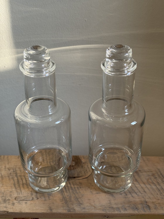 Image 1 of 2x carafe vintage Leerdam Willem Heesen série Aruba design en verre années 1970