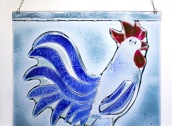 1x Decorazione vintage per finestra in vetro con gallo - Blu - Acchiappasole – Arte in vetro, Glass, Metal (photo 3 of 5)