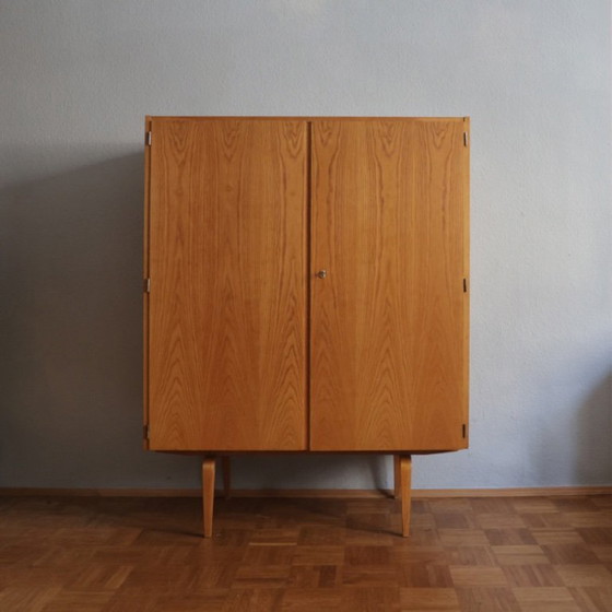 Image 1 of ❤️Hellerau Cultural Furniture linnenkast Franz Ehrlich serie 427 DDR midden 20e eeuw Bauhaus GERESTAUREERD
