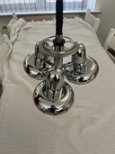 Lampada a sospensione vintage in stile Space Age degli anni '70.