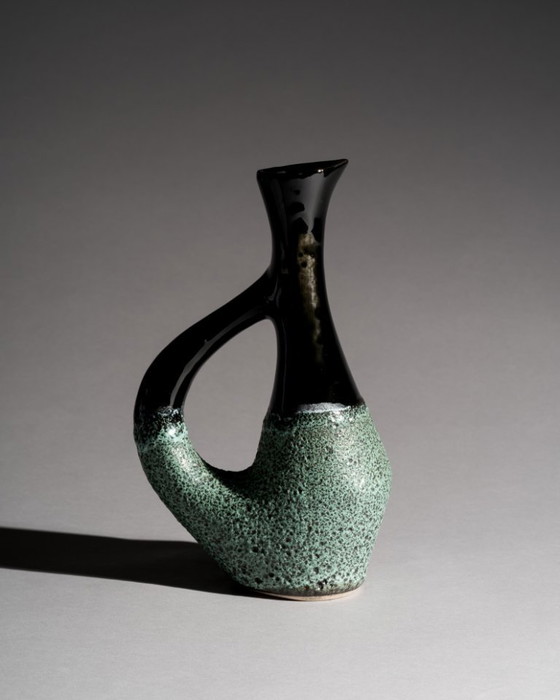 Image 1 of Vintage Fat Lava Vaas Vallauris Aardewerk Marino de la Vaucour Atelier Cerenne MCM