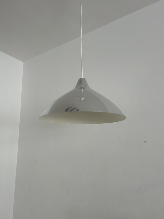 Image 1 of Vintage chrome pendant lamp Lisa Johansson-Pape for Orno