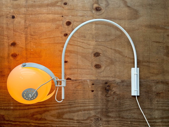 Image 1 of White Retro Mushroom Wall Lamp by Dijkstra – 1970s Space Age Design