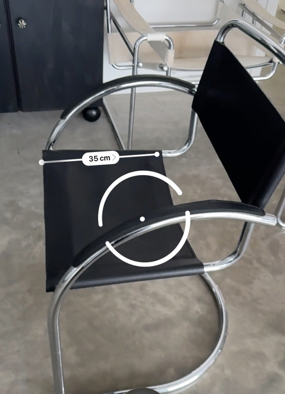 Tubular Frame Chair – Dining chairs, Chrome, Leather (photo 10 of 15)
