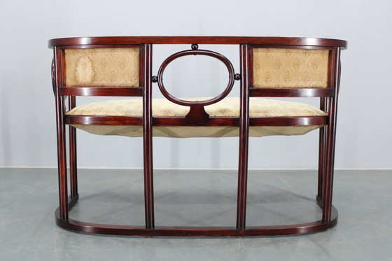 Image 1 of Josef Hoffmann Variation of Art Nouveau "Fledermaus" Sofa by Fischel