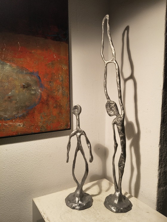 Image 1 of Vintage design modernist expressionist aluminum sculptures