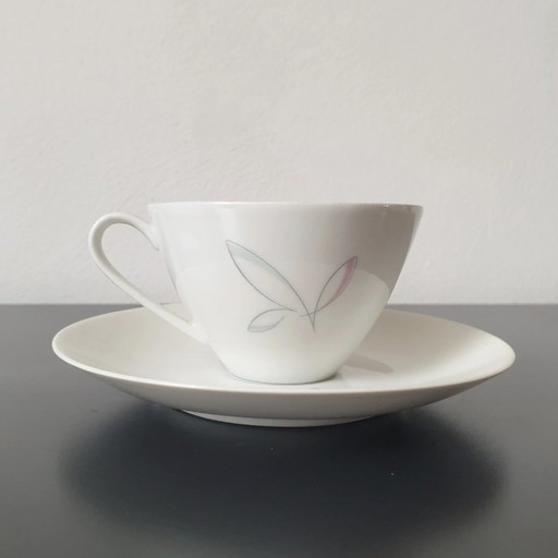 Complete Set of 6 Arzberg 'Ancona' Cups and Saucers | Fine Porcelain with Delicate Decor