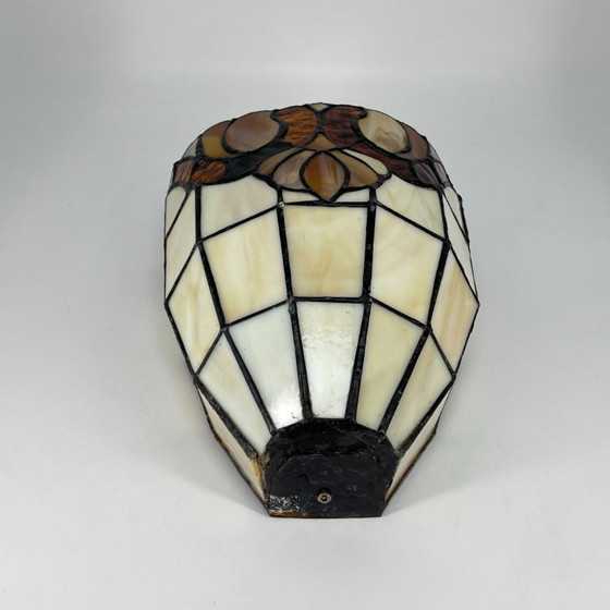 Image 1 of 2 vintage wall lamps in Tiffany style – leaded glass / Art Nouveau Revival