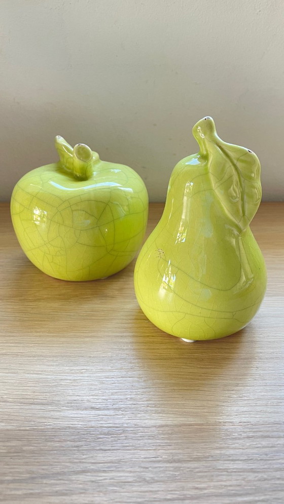 Image 1 of POMME POIRE Céramique Effet Craquelé