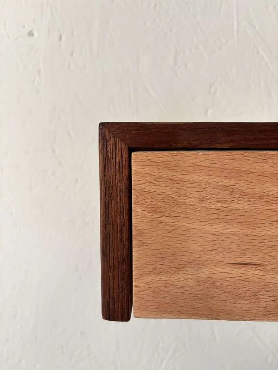 Image 1 of Cassettiera vintage sospesa in legno di teak e faggio, anni '60