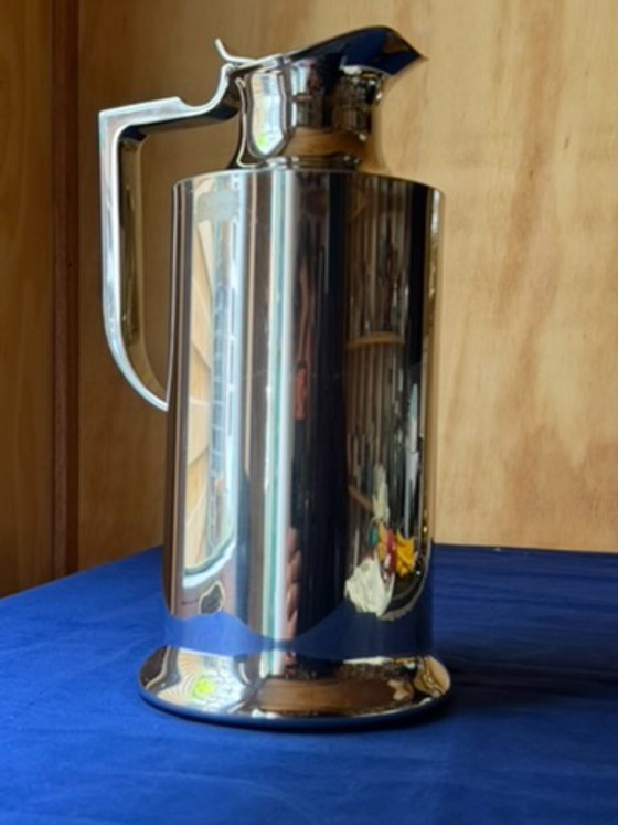 Large Vintage Balzano Laufen Stainless Steel Pitcher | Tall MCM Insulated Carafe | Mirror Polish 18/10 (photo 13 of 27)