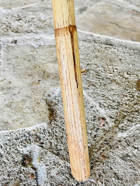 Image 1 of Tavolino vintage in rattan e bambù con piano in vetro, anni '60