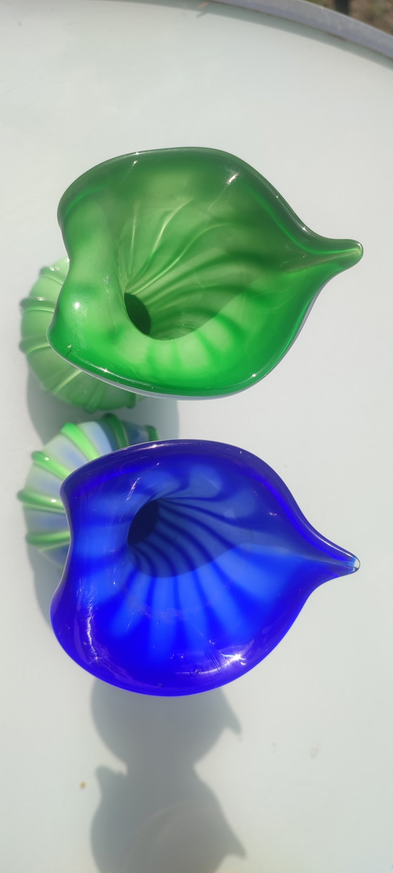 Paar Murano Jack in the Pulpit geblazen glazen Vazen ca.1970 – Murano Glass (photo 11 of 15)