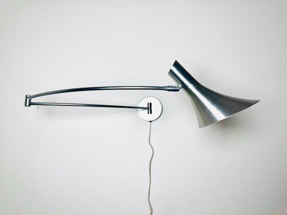 Image 1 of Applique murale à bras articulé en forme de trompette, par Hala Zeist, Pays-Bas, années 1980