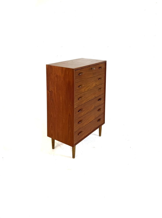 Image 1 of Vintage Danish Teak Chest of Drawers, Kai Kristiansen ‘60