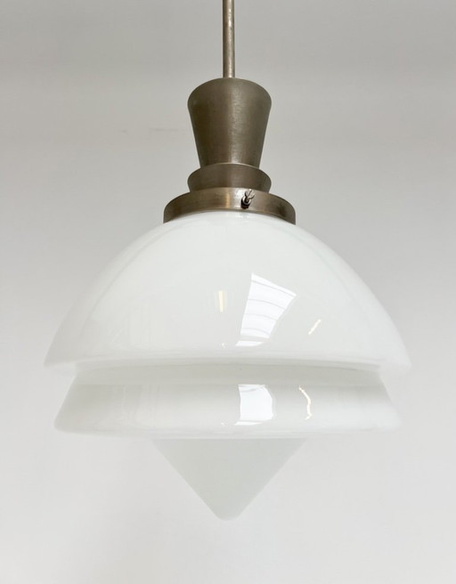 Opal glass GISO ceiling lamp by W.H. Gispen, 1950s