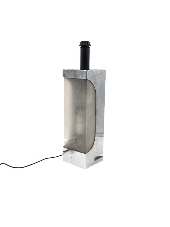 Image 1 of Base per lampada da tavolo Hollywood regency cromata, Luci Milano Italia, anni '70