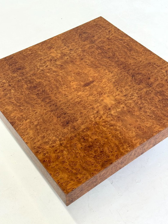 Image 1 of Square coffee table by Fratelli Turri with burl wood