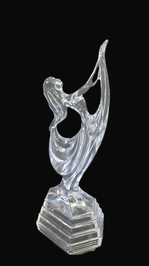 Bailarina de cristal Art Déco vintage de RCR Cristalleria, 1980