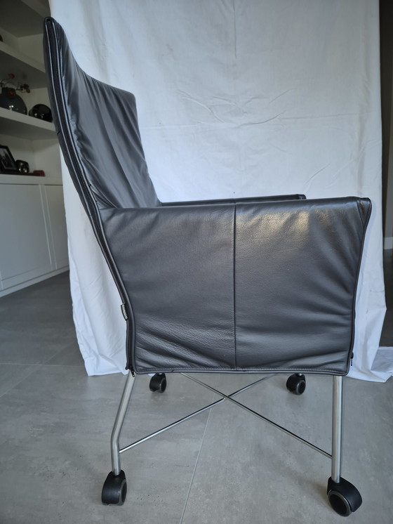 Image 1 of Sei sedie da pranzo, materiale pelle, colore antracite