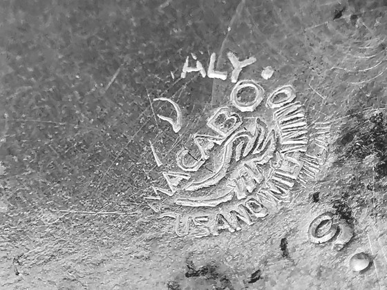 Image 1 of Macabo Cusano Milanino Italia, fino salero martillado por Aldo Tura, diseño de los años 70, chapado en plata.