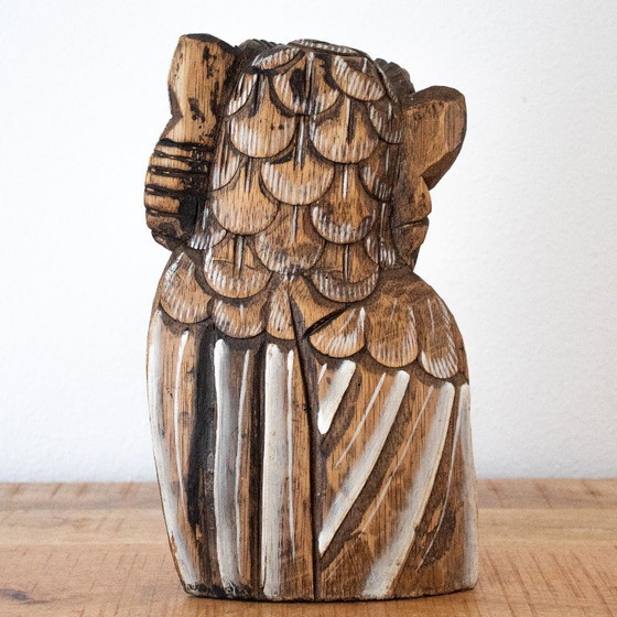 Handgeschnitzte und bemalte Eule, indonesische Volkskunst – Dekorative Objekte, Wood (photo 3 of 10)