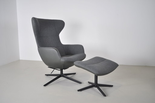Fauteuil + pouf Zyba design