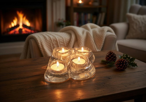 Iittala Arkipelago "Iceberg" candlestick – 4 tea lights – Timo Sarpaneva – Vintage Scandinavian masterpiece