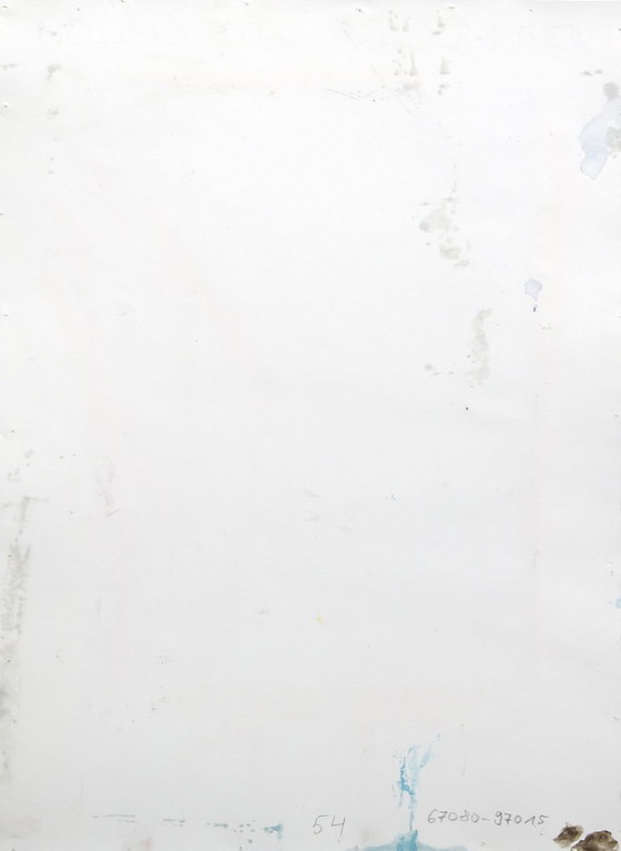 Image 1 of Flat Spaces, Blaues Rechteck von Bernd Berner, Gouache Kunst aus 1997