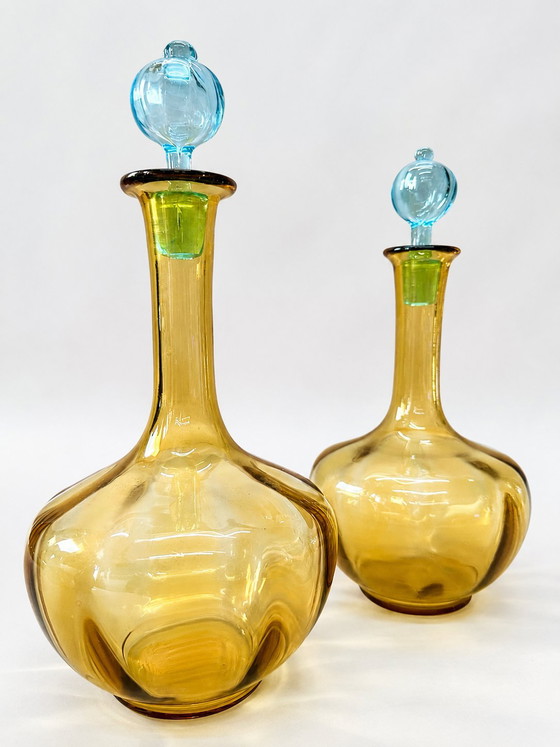 Image 1 of Carafes antiques françaises « George Sand » – Cristallerie de Portieux – ca. 1900
