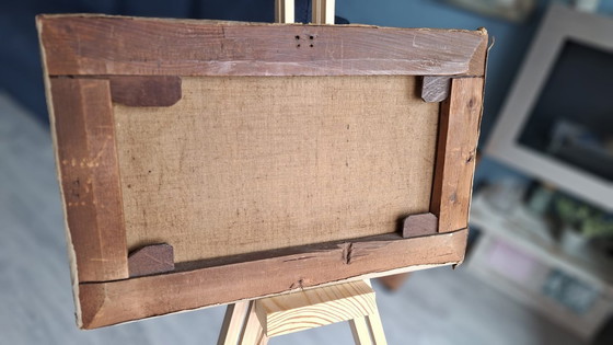 Image 1 of Louis Apol (style of) – Antique winter landscape in oil paint