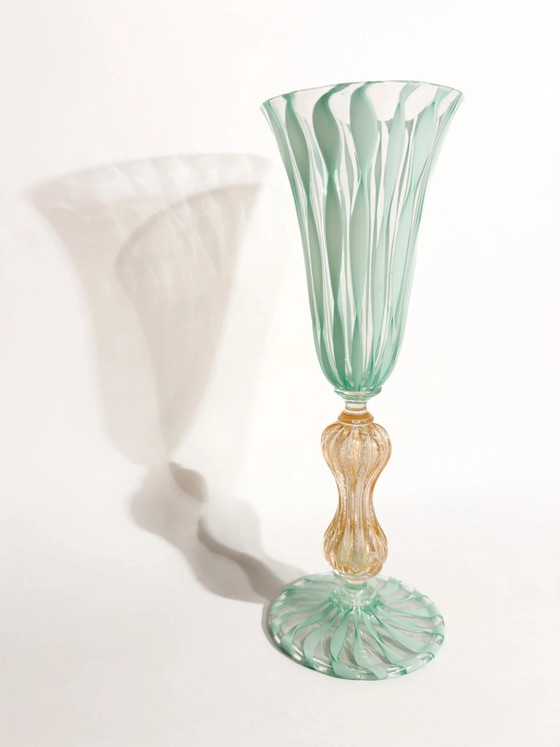 La Murrina Murano Vetro Verde e Foglia d'Oro Vetro, anni '70, Oggetti decorativi (foto 4 di 12)