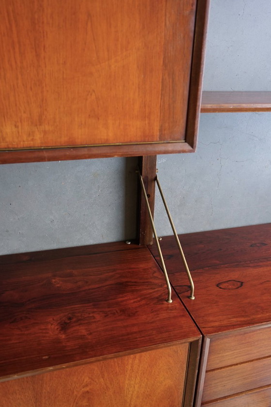 3-Bay Rosewood Wall System by Louis Van Teeffelen for Wébé – Webe, Wall cabinet, Mid Century Modern (photo 18 of 21)