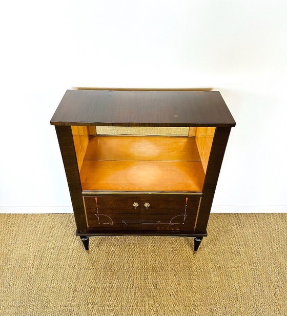 Image 1 of Art Deco vitrinekast van walnoothout, 1950