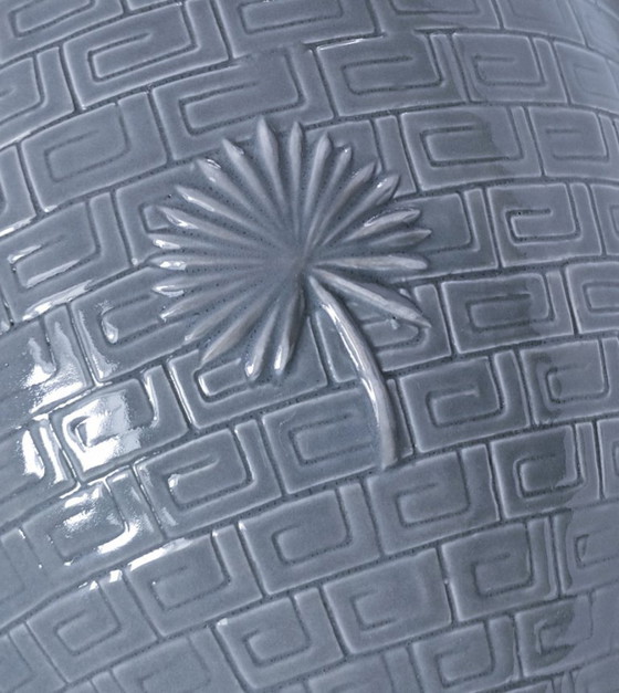 Image 1 of Lampada in ceramica XL con decoro a foglia di palma