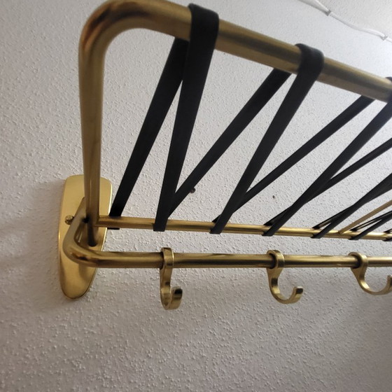 Image 1 of Vintage kapstok en hoedenrek van verguld aluminium uit de jaren 1950-1960