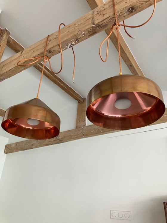 set 2 koperen hanglampen Lloop van Label Vij5 (photo 3 of 9)