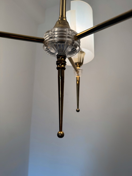 Image 1 of Lampadario in ottone e perspex anni '60