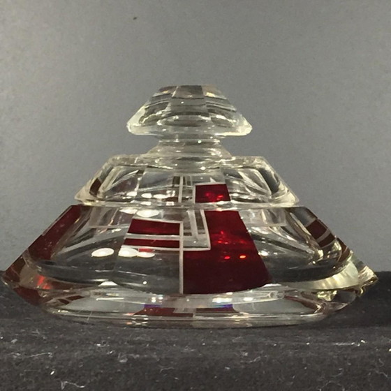 Caja Art Deco Bohemia Constructivista de Cristal Rojo de Karl Palda, 1930 – Objetos decorativos, Crystal (photo 4 of 11)