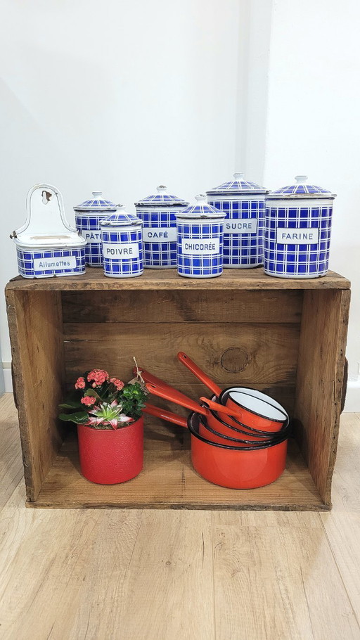 Enamelled metal pots