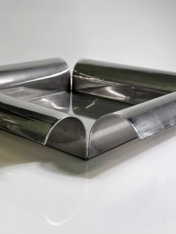 Image 1 of Coupe à fruits vintage Cleto Munari Italia plaquée argent, années 80.