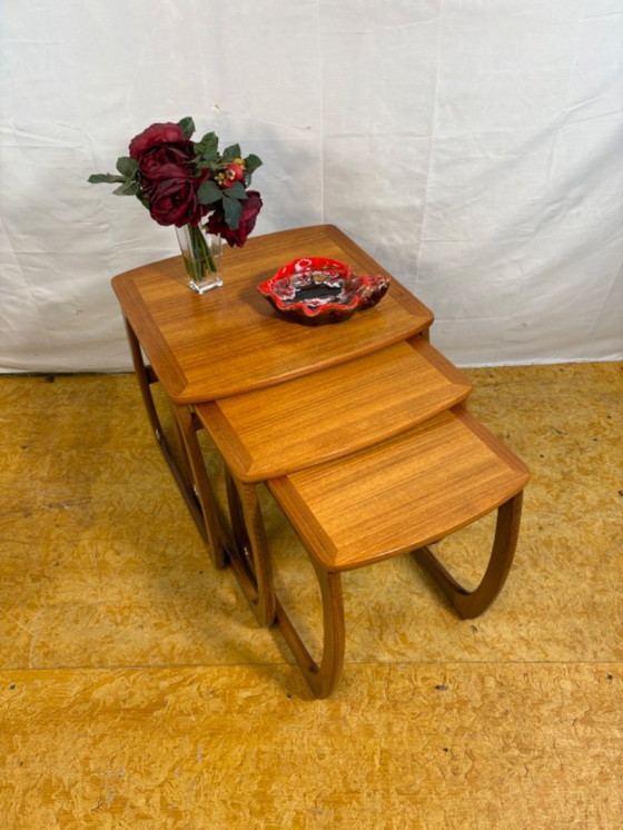 Image 1 of Mid century retro vintage teak Nest of Tables by Nathan 1960 British Quality Made Scandinavian Design  Fantastic set of mid-cent