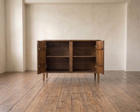 Image 1 of Japandi sideboard | solid mango wood | slatted front | 112cm