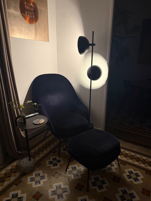 GUBI Bat Lounge Chair + Ottoman