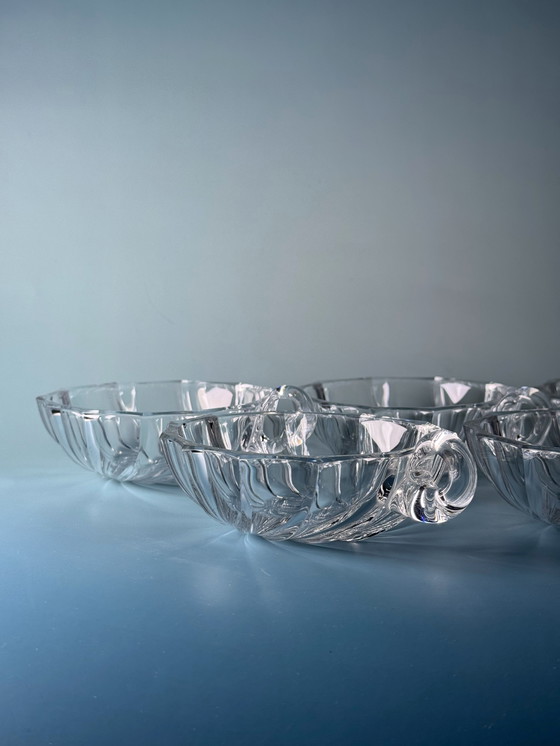 Image 1 of Val Saint Lambert - 6 Coupes à dessert en cristal (Coquilles) - Collection Royale