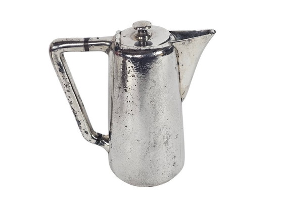 Image 1 of Wiskemann - verzilverd - dekselkan - Art Nouveau - België - 1e kwart 20e eeuw
