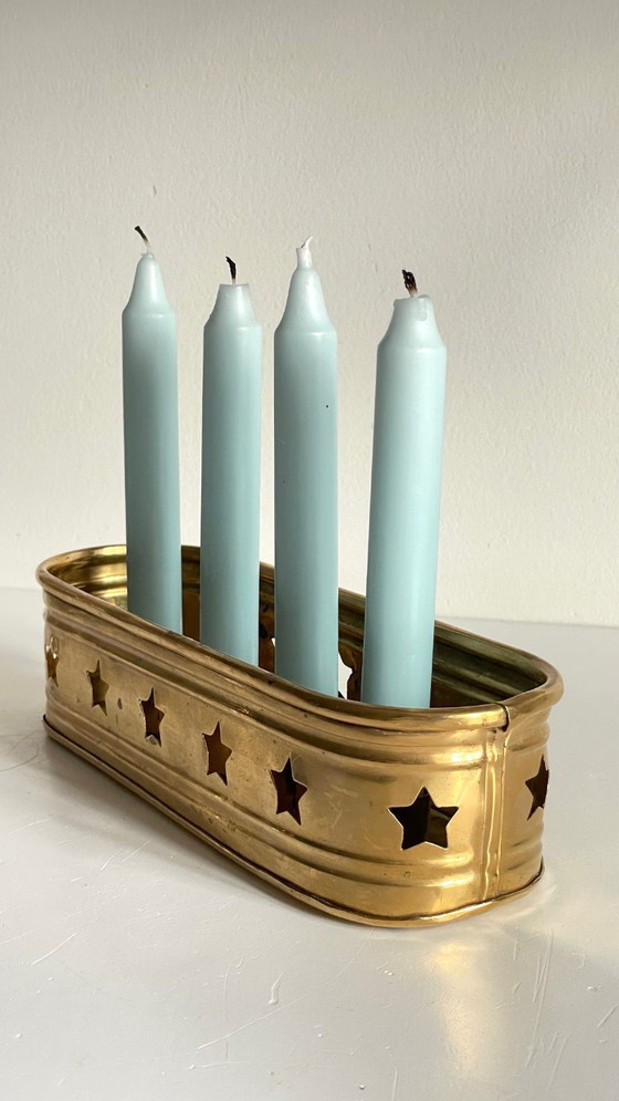 Image 1 of Candeliere vintage in ottone per 4 candele